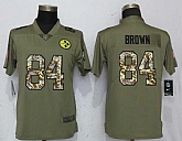Women Nike Steelers 84 Antonio Brown Olive Camo Salute To Service Limited Jersey,baseball caps,new era cap wholesale,wholesale hats